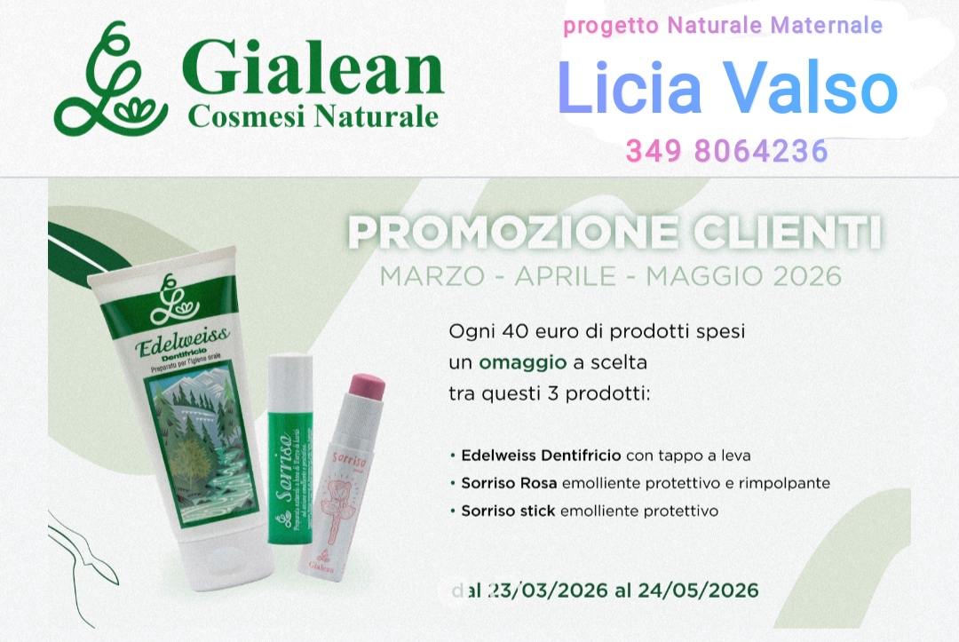 Gialean promozione primavera 2026 Edelweiss dentifricio Sorriso burro di karitè sorriso rosa protettivo labbra con rosa canina